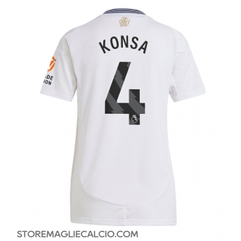 Aston Villa Ezri Konsa #4 Maglia Gara Trasferta Repliche 2024-25 Donna